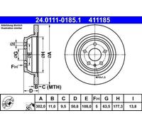 ATE Brake Disc 24.0111-0185.1 Solid for FORD MONDEO V Saloon/Turnier – 2 pcs (2012-2016)