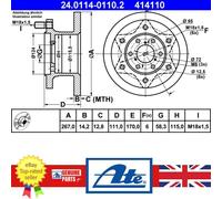 ATE 24.0114-0110.2 Brake disc