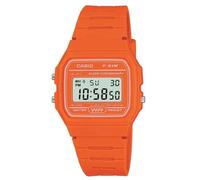 Casio 'Classic' Orange and LCD Plastic/Resin Quartz Chronograph Watch F-91WC-4A2EF