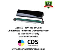 Zebra ZT410/ZT411 300 dpi Thermal Barcode Label Printer Printhead P1058930-010