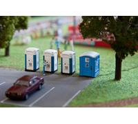 Brand New Faller Gauge H0 1:87, 4 Mobile Toilet Cabins TOI TOI, Item: 180543