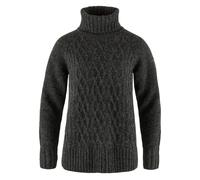 Fjallraven 84793-030 Övik Cable Knit Roller Neck W Sweatshirt Women's Dark Grey Size L