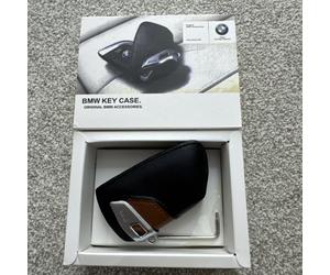 Brand New Genuine BMW Leather Key Case Cover Pouch Black/Brown 82292344033