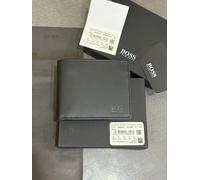 Hugo Boss Asolo Black Leather Bifold Wallet Credit Card Holder Mens Gift Box