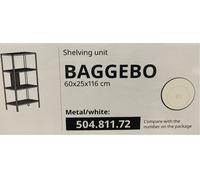 Brand New IKEA BAGGEBO Shelving unit, metal, white,60x25x116 cm,504.811.72