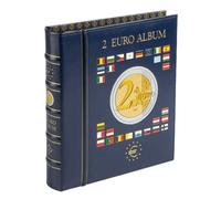 LEUcHTTURM1917 Vista coin Album for 2-Euro coins (4 Neutral Sheets) incl slipcase Blue