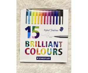 Brand New Staedtler Triplus Fineliner Pack of 15 Assorted Brand New
