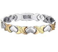 Brand New Stainless Steel Health magnet Stone Heart Link Chain bracelet 9mm 8''