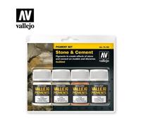 Brand New Vallejo 73192 4 Piece Stone and Cement Pigments Set 73.192
