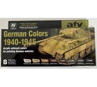 Vallejo Model Air Acrylic Paint Set, German Colors 1940-1945, Matte Finish, 18 ml for Airbrush, Ideal for Modeling and Miniatures