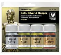 Createx Vallejo Model Color Set - Liquid Gold - Set of 4