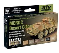 Brand New Vallejo Paint Set, MERDC Desert Camouflage US Army, 6x17ml Item 71212