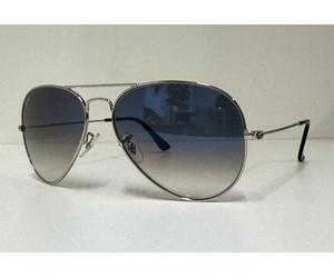 Brand NewRay Ban Sunglasses-Aviator RB3025 003/3F-Silver Frame /Blue Grad Lens