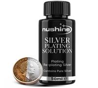 Brand Nushine Silver Plating Solution 50Ml - Permanently Plate Pure Silver Onto Worn Silver, Brass, Copper & Bronze