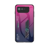 BRAND SET Case for Asus ROG Phone 6 5G Protective Case Gradient Design Ultra-thin Tempered Glass Back Cover Hard Cover Scratch-resistant Soft TPU Silicone Crash Case Shockproof-Rose