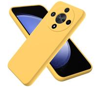 BRAND SET Case for Honor Magic6 Lite Liquide Silicone Phone Case, with Microfiber Cloth Lining Cushion Soft Touch Protective Cover for Honor Magic6 Lite-Yellow
