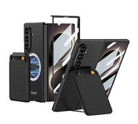 BRAND SET for Samsung Galaxy Z Fold8 Ultra Case Magnetic Wallet Kickstand, Built-in Screen Protector, PC Shockproof, Wireless Charging, Camera Protection, Stealth Black