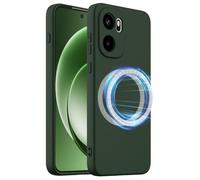 BRAND SET Magnetic Silicone Case for OnePlus Ace 6 - Built-in Magnetic Ring, Soft-Touch Silicone Protective Phone Cover (Dark Green)