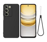BRAND SET Silicone Case for Realme P3 Lite 5G, Slim Soft Phone Case with Microfiber Lining, Shockproof Anti-Scratch Protective Cover, Lightweight Non-Slip Grip, Black