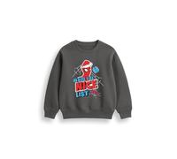 Brand Threads Boys Christmas Jumper - Spider-Man “Made The Nice List” Grey Sweatshirt - Cotton-Blend Cosy Crew-Neck Jumper For Boys - Easy-Care Everyday Festive Layer, Soft Brushed Interior
