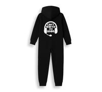 Brand Threads Boys Gaming Onesie - Can't Hear You I'm Gaming Print, Cotton-Rich Hooded All-in-One Loungewear, Super Soft Zip Front and Rib Cuffs, Black Kids Gamer Onesie, Ages 3-14 Years