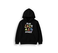 Brand Threads Brainrot Kids Hoodie - Hooded Pullover | Black | Cotton-blend | Kids | 5/6-12/13 Years | Machine-washable | Fun, Meme-inspired Black Hoodie For Brain Rot Fans | Unisex