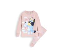 Brand Threads Girls Bluey Pyjamas Set - Soft Cotton Sleepwear with Long Sleeve Hug Time Top and Printed Bottoms | Toddler Nightwear Ages 1-5 (UK, Age, 1 Year, 2 Years, Regular, Little Girls, Pink)
