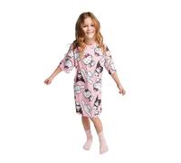 Brand Threads Girls Hello Kitty Nightie - Pink All Over Print Tee Style Nightie With Kuromi And Cinnamoroll Short Sleeve Crew Neck Easy Pull On Relaxed Fit Kids Sleepwear