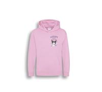 Brand Threads Girls Kuromi Pink Hoodie - Cute & Cosy Sanrio Pullover | Warm Cotton Blend Kuromi Graphic Hoodie (Ages 1-13)