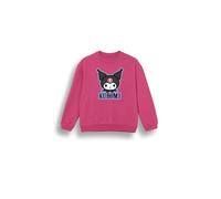 Brand Threads Girls' Kuromi Pink Sweatshirt - Adorable Sanrio Jumper with Kuromi Print | Soft Cotton Kids' Pullover (Ages 1-13) (UK, Age, 7 Years, 8 Years, Regular, Standard, Pink)