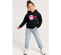 Brand Threads Girl's Smiley Iconic Face Print Hoodie in Black | Size: 3-4 Years Brand Threads Black 3-4 Years