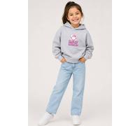 Brand Threads Girl's Smiley Iconic Face Print Hoodie in Grey | Size: 7-8 Years Brand Threads Grey 7-8 Years