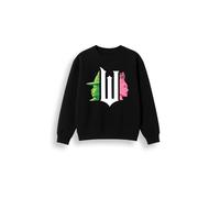 Brand Threads Girls Wicked Black Sweatshirt - Elphaba And Glinda Jumpers, Cotton-Blend Crew-Neck Sweat - Easy-Care Everyday Layer For Ages 1/2 To 12/13 Years, Soft Brushed Interior