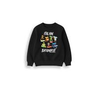 Brand Threads Italian Brainrot Kids Sweatshirt - Crew Neck, Graphic Pullover | Black | Cotton-blend | Kids | 5/6-12/13 Years | Machine-washable