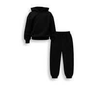 Brand Threads Kids Unisex Hoodie Tracksuit Set Plain Cotton Blend Drop Shoulder Hooded Top and Joggers Loungewear for Boys and Girls Ages 3 to 12 Years