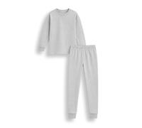 Brand Threads Kids Unisex Long Pyjama Set Plain Soft Cotton Long Sleeve Top and Long Leg Bottoms Two Piece Sleepwear in Five Colours for Boys and Girls Ages 1 to 12 Years Black