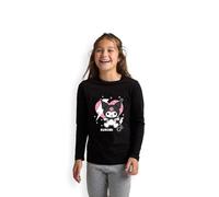 Brand Threads Kuromi Girls Pjs - Two-piece Set With Top & Cuffed Bottoms, Girls Pyjamas | Black | 100% Cotton | Kids | Ages 1-12 Years | Machine-washable