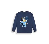 Brand Threads Mens Bluey Sweatshirt - Official Licensed “Big Daddy Man” Crew Neck Jumper For Adults - Regular Fit Cotton Rich Fleece With Rib Collar Cuffs And Hem - Everyday Casual Wear Navy
