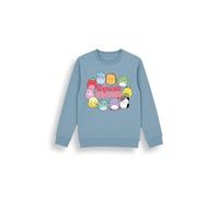 Brand Threads Squishmallows Sky Blue Sweatshirt - Cotton-Blend Cosy Crew-Neck Jumper For Girls - Easy-Care Everyday Layer, Soft Brushed Interior