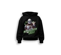 Brand Threads Star Wars Boys Mandalorian and Grogu Hoodie, Kids Black Pullover, Cotton Rich Brushed Fleece, The Mandalorian Print, Machine Washable, Sizes 3-4Y, 5-6Y, 7-8Y, 9-10Y, 11-12Y