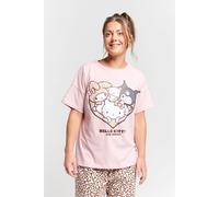 Brand Threads Women's Hello Kitty Pyjama Set in Pink | Size: Medium Brand Threads Pink M