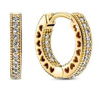 Brand Yellow Pavé Heart Hoop Earrings 266317C01