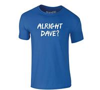Brand88 Alright Dave?, Adults T-Shirt - Royal Blue/White 2XL