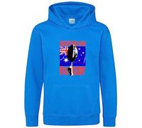 Brand88 Australia Rugby Flag, Australian Flags Gifts Kids Printed Hoodie-Kangaroo Pouch Pocket Pullover Hooded Top Sapphire 12-13 Years