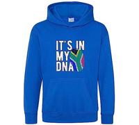 Brand88 It's in My DNA South Africa Flag, South African Flags Gifts Adults Printed Hoodie-Pouch Pocket Pullover Hooded Top Unisex, Blue, Small