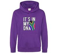 Brand88 It's in My DNA South Africa Flag, South African Flags Gifts Adults Printed Hoodie-Pouch Pocket Pullover Hooded Top Unisex, Purple, Large