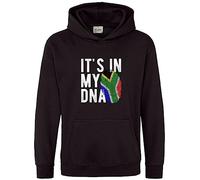 Brand88 It's in My DNA South Africa Flag, South African Flags Gifts Adults Printed Hoodie-Pouch Pocket Pullover Hooded Top Unisex, Black, Large