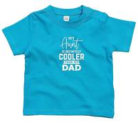 Brand88 My Aunt Is Definitely Cooler Than My Dad, Funny Newborn Gift, New Parents Gifts, Baby Soft T-shirt, SURF BLUE, 12-18 MONTHS