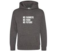 Brand88 No Farmers No Food No Future, Farming Gifts, Farmer Gift Adults Printed Hoodie-Pouch Pocket Pullover Hooded Top Unisex, Charcoal, Medium