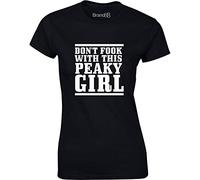Brand88 Peaky Girl, Ladies T-Shirt - Black/White L = 10-12